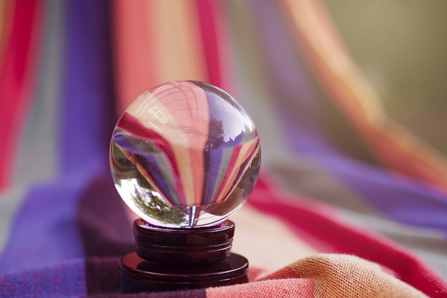 Otley Spiritualist Church - Clairvoyant Crystal Ball on Rainbow Cloth